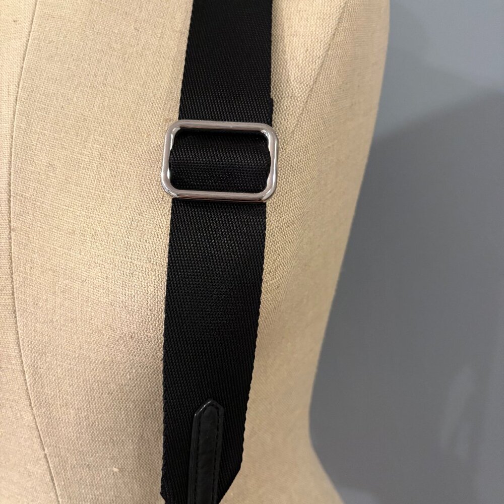 Leather Cross Body Bag, Black, Adjustable Strap, - Picture 3 of 9